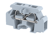 Миниклемма проходная пружинная 2,5 мм2 на 2 подключения, монтаж на панель, серая MCT2.5NV(G) | код 2402430000 | Elmex