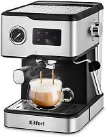 Кофеварка рожковая Kitfort КТ-7104 950Вт серебристый/черный | код 1907833 | KITFORT