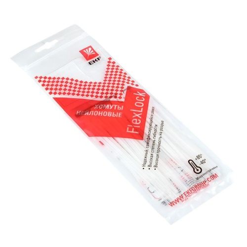 Хомут P6,6 стандартный (б), 2,5x100 (100шт) FlexLock PROxima | код plc-fl-ctsw-2.5x100 | EKF фото 2