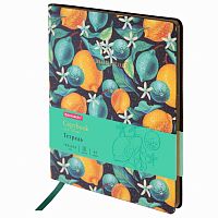 Тетрадь А5 (168х208 мм), 80 л., сшивка, клетка, под кожу, бумага 70 г/м2, BRAUBERG VISTA, Lemon Story , 403918 | код 403918 | BRAUBERG