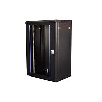 Шкаф телекоммуникационный настен. 19дюйм 18U 901х600х450мм дверь стекло черн. Datarex DR-635001