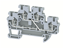 Клемма проходная пружинная 2,5 мм2, двухуровневая с межуровневой перемычкой, синяя SQ2.5-2T+IS-BLUE | код 2102310001 | Elmex