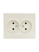 Розетка 2-м СП VESNA без заземл. ПБТ кремов.