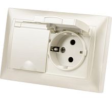 Розетка двойная 2П+З 16А 250В перламутр Лама TDM | код SQ1815-0825 | TDM