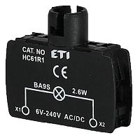 Держатель ламп BA9S мод. НС61Х1 с рез., диодом, 130 В, 20мА 240V АС/DC | код 004770320 | ETI