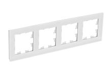 ATLASDESIGN NATURE 4-постовая РАМКА, НАТУРАЛЬНОЕ СТЕКЛО, БЕЛЫЙ | код ATN360104 | Systeme Electric