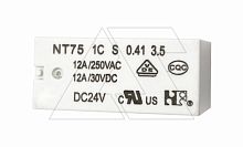 Реле NT75 1C S 0.41 3.5 12 DC24V, 12А(250VAC/30VDC), 1CO, AgSnO2, 24VDC, растр 3.5mm, IP67 | код NT751CS0.413.512DC24V | Forward Relay