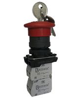 Выключатель кнопочный КМЕ 5111м -К УХЛ3, красный, 1но+1нз, гриб с фиксацией и ключом, IP 40 (ЭТ) | код ET006863 | Электротехник