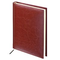 Ежедневник недатированный А5 (138х213 мм) BRAUBERG Imperial, под гладкую кожу, 160 л., кремовый блок, коричневый, 123414 | код 123414 | BRAUBERG