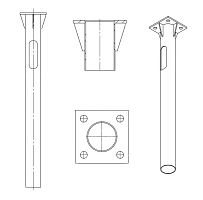 Деталь фундамента закладная для ОГКф-8 UMECON МК 90313 ФМ-0.159-1.5-200(10) фл. 300х300 грунт | код 1461137А | СВТА прочее