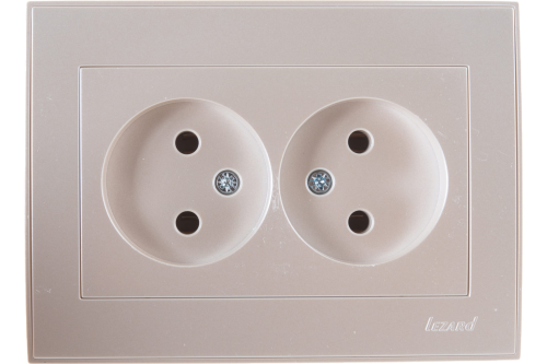 Розетка RAIN двойная б/з керамика жемчужно-белый перламутр | код 703-3030-128 | Lezard