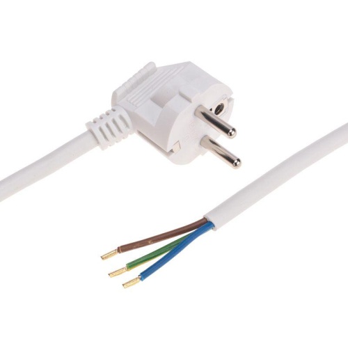 Шнур электрический с угловой вилкой 16А 3500Вт ПВС 3х1.5кв.мм 2м бел. | код 11-1327 | Rexant
