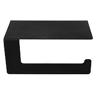 Держатель для туалетной бумаги с полкой хранения, черный REXANT | код 38-0635 | REXANT