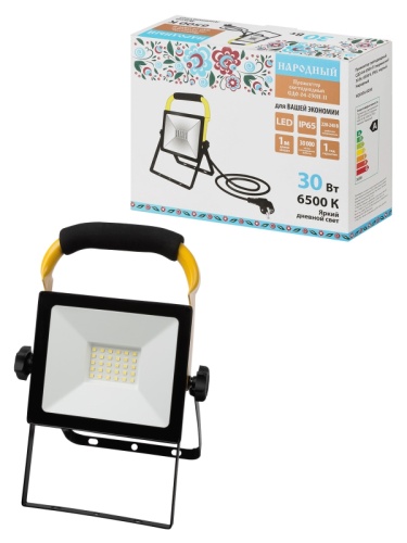 Прожектор светодиодный СДО-04-030Н-П (переносной) 30 Вт, 6500 К, IP65, черный, Народный | код SQ0336-0200 | TDM НАРОДНЫЙ Прожектор светодиодный СДО-04-030Н-П (переносной) 30 Вт, 6500 К, IP65, черный, Народный | код SQ0336-0200 | TDM НАРОДНЫЙ