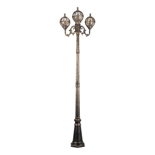 Светильник садово-парковый 3х60Вт 230В E27 черн. зол. IP44 PL3709 FERON 11389