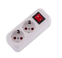 Колодка с заземлением 2 входа с выключателем | код 720-0200-202 | Lezard