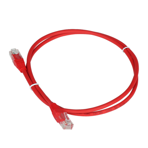 Патч-корд TWT UTP кат.5e, с заливными колпачками, 5.0 м, красный | код TWT-45-45-5.0-RD | TWT