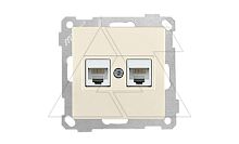 21 - Розетка 2хRJ-45 кат. 5e UTP, сл.кость | код 2100-138-0102 | Mutlusan