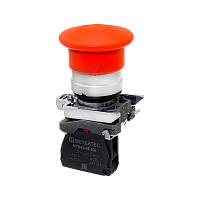 Кнопка грибовидная тяни-толкай, красная, 40 мм, 1NC, IP65, металл MTB4-BT42 | код 137142 | MEYERTEC