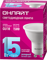 Лампа светодиодная 90 469 OLL-PAR16-15-230-6.5K-GU10 15Вт 6500К холод. бел. GU10 1500лм 220-240В ОНЛАЙТ 90469