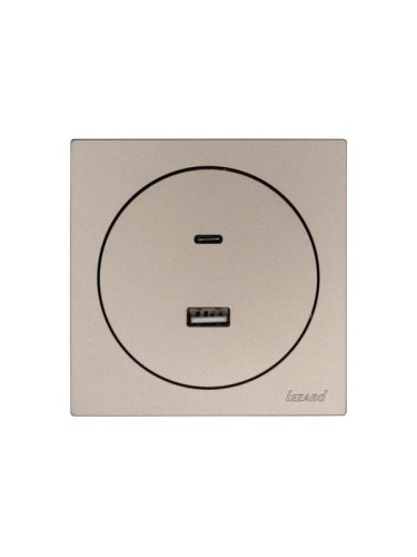 Розетка 1-м СП OSEN TC+ USB разъем механизм титан LEZARD 743-3788-192TC фото 3 Розетка 1-м СП OSEN TC+ USB разъем механизм титан LEZARD 743-3788-192TC фото 3