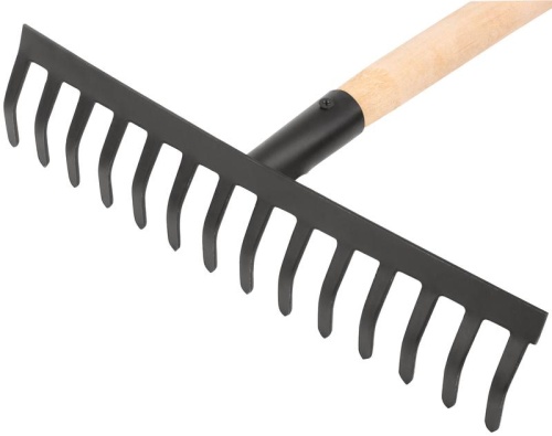 Грабли с деревянным черенком, прямой зуб, 14 зубьев | код 76962 | FIT фото 2
