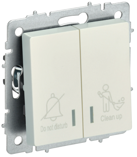 BRITE Выключ. 2-кл. с инд. отел. 10А ВС10-2-9-БрЖ жемч. IEK | код BR-V20-2-10-K36 | IEK