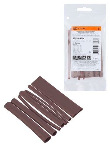 Набор трубок термоусаживаемых, клеевых Моноцвет-диапазон, коричневый TDM | код SQ0548-2306 | TDM Набор трубок термоусаживаемых, клеевых Моноцвет-диапазон, коричневый TDM | код SQ0548-2306 | TDM