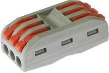 PCT-223 Клемма проходная универ. строит.-монтаж. с рычаж. 3-проводная 0.08-2.5мм2 (50шт/уп), шт | код PCT-223 | SUPU