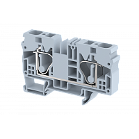 Клемма проходная пружинная 16 мм2, на 2 подключения, серая SQ16-GREY | код 2106010000 | Elmex
