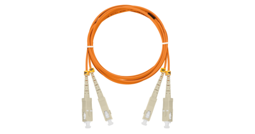 Шнур NIKOMAX волоконно-оптический, соединительный, многомодовый 50/125мкм, стандарта ОМ2, SC/UPC-SC/UPC, двойной, LSZH нг(A)-HFLTx, 2мм, оранжевый, 1м | код NMF-PC2M2C2-SCU-SCU-001 | NIKOMAX