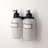 Держатель дозатора для жидкого мыла и шампуней на 2 флакона настенный, черный REXANT | код 38-0699 | REXANT