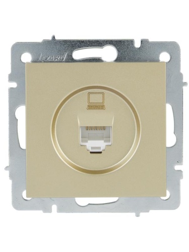 Розетка компьютерная 1-м СП Vesna механизм титан LEZARD 742-3788-139 фото 2