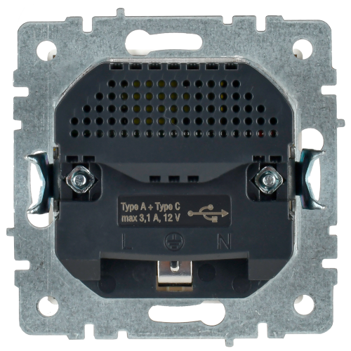 Розетка BRITE РЮш11-1-БрБ 16А с USB A+C 18Вт с заземл. защ. шторки бел. | код. BR-R14-16-U22-018-K01 | IEK фото 6