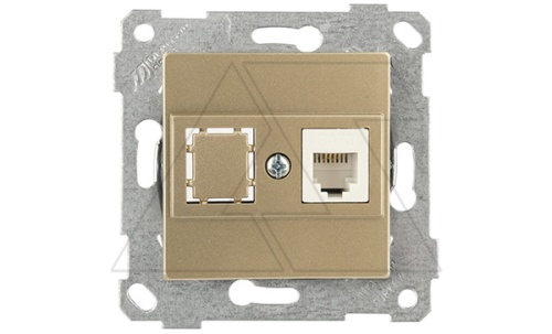 Rita - Розетка 1хRJ-45 кат. 6 UTP, золото доре | код 2200-140-0185 | Mutlusan
