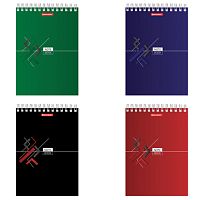 Блокнот А5 (146х206 мм), 80 л., гребень, картон, жесткая подложка, клетка, BRAUBERG, Стильный, 129818 | код 129818 | BRAUBERG