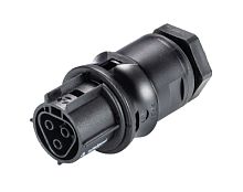 Розеточный разъем в панель, М20, IP68(69k), 3 полюса, винтовая фиксация провода, номинальные характеристики: 250/400V, 20A, цвет: черный, серия RST Classic | код 96.031.6053.1 | Wieland