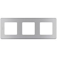 Рамка 3-м Inspiria алюм. Leg | код 673952 | Inspiria(группа Legrand)