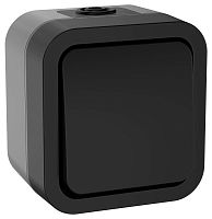 Выключатель кнопочный 1-кл. ОП TORS 10А IP55 TS110 графит | код TS-V14-0-10-55-K53 | IEK