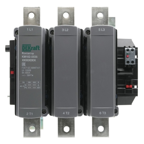 Контактор 800А 110В_АС АС3_ АС4 1НО+1НЗ КМ-102 | код 21957DEK | DEKraft