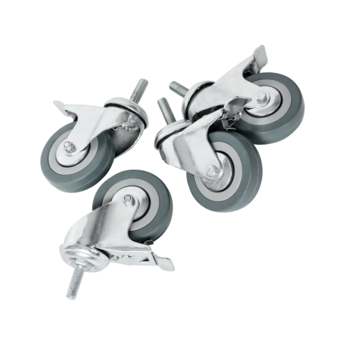 Ролики поворотные с тормозом для напольных шкафов TFI, болтовое крепление М10, диаметр колеса 75мм, уп-ка 4шт. | код TLK-CB4B-I | TLK