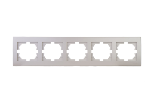Рамка RAIN пятерная горизонтальная крем с боковой вставкой | код 703-0303-150 | Lezard