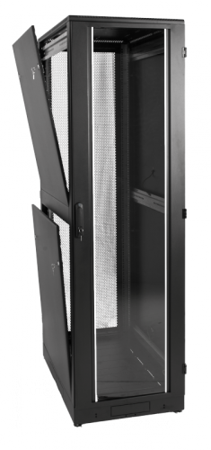 Шкаф телекоммуникационный напольный 42U (600 ? 600) дверь стекло, цвет черный | код ШТК-М-42.6.6-1ААА-9005 | ЦМО