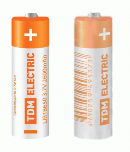 Аккумулятор LIR18650 3,7 В 2600 мА*ч Li-Ion, термоусад., TDM | код SQ1702-0087 | TDM Аккумулятор LIR18650 3,7 В 2600 мА*ч Li-Ion, термоусад., TDM | код SQ1702-0087 | TDM