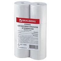 Чековая лента ТЕРМОБУМАГА 80 мм (диаметр 68 мм, длина 60 м, втулка 12 мм) КОМПЛЕКТ 6 шт., BRAUBERG, 110892 | код 110892 | BRAUBERG