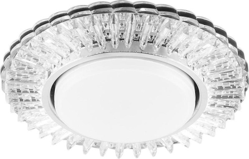 Светильник ДВО-15w GX53 без лампы со светодиодной подсветкой 4000К прозрачный хром | код 29539 | Feron Светильник ДВО-15w GX53 без лампы со светодиодной подсветкой 4000К прозрачный хром | код 29539 | Feron