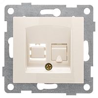 GUSI Bravo механизм розетки компьютерной RJ45, одинарной, скрытая установка. Цвет бежевый. | код С10К1-003 | GUSI ELECTRIC