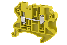Клемма проходная винтовая 4 мм2, на 2 подключения, желтая TQ4-YELLOW | код 1203010004 | Elmex
