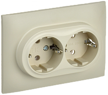 SKANDY Роз. 2-я с з/к без з/ш 16А сб. SK-R08B беж. IEK | код SK-R21-16-K10-F | IEK