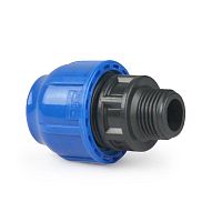 Муфта компрессионная наружн. резьба PN16 d20х1/2дюйм для ПЭ труб | код 11495 | RTP